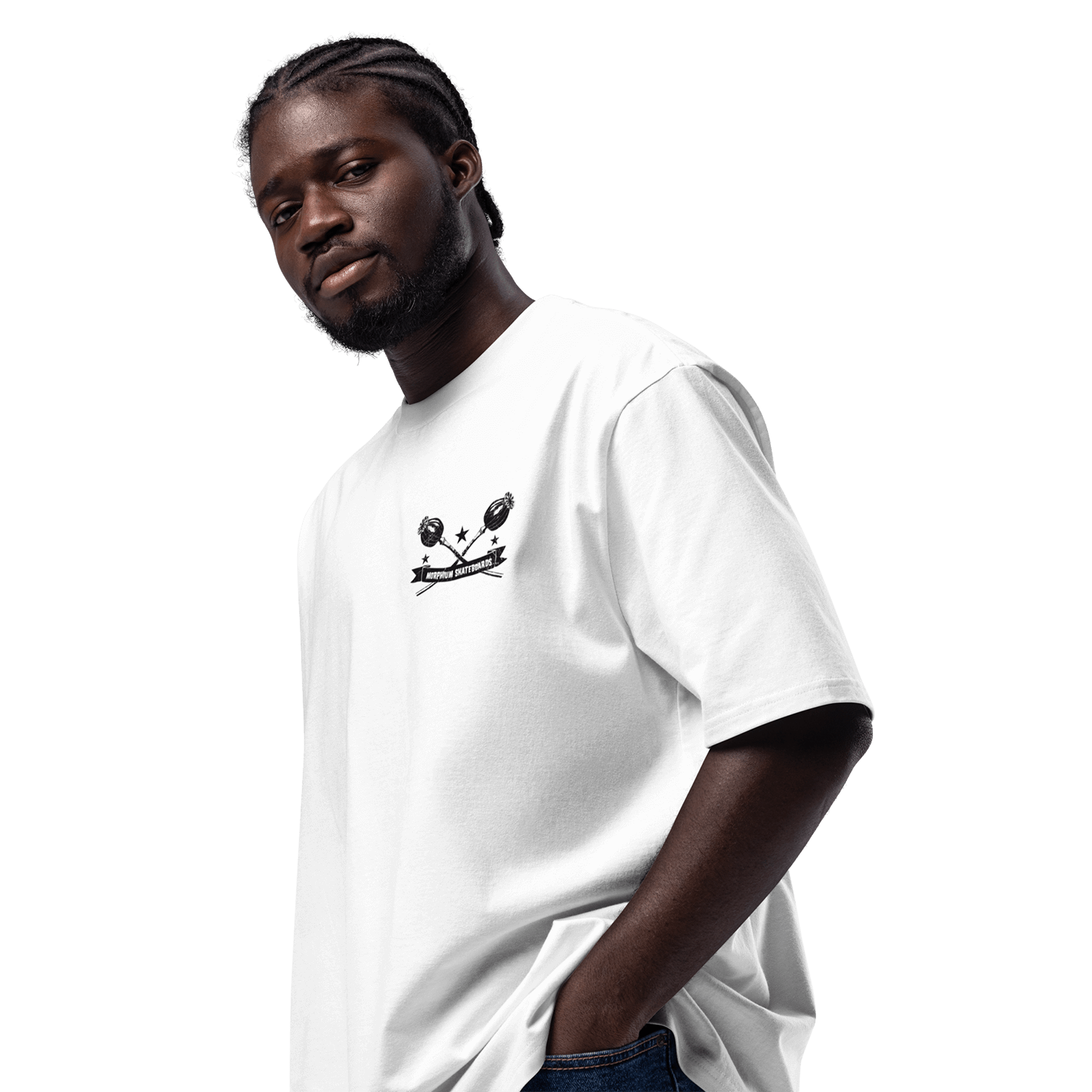 Morphium T-Shirt 100% white — Morphium Skateboards Streetwear — Ansicht 4